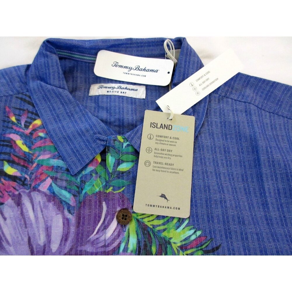 Tommy Bahama Men's SS Mojito Bay Island Zone Floral Button Up Shirt Blue NWT - Picture 10 of 10